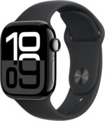 Apple Watch Series 10 jet black aluminium  42mm black sport band Size S/M
