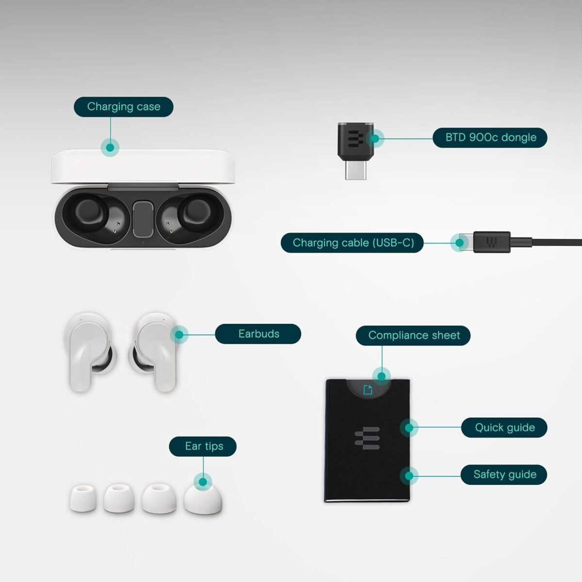 EPOS ADAPT E1 True Wireless Stereo (TWS) In-Ear Business/Everyday Bluetooth Headset White - Image 2