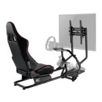 NanoRS RS160 Gaming Chair Racing Simulator Stand 3 in 1 PC Console Gamers Synthetic Leather Cover Steering Wheel Stand TV Bracket Up to 50  Max. Vesa 400x400 - Image 4