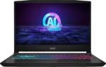MSI Katana A15 AI B8VF-487XPL AMD Ryzen™ 7 8845HS Laptop 39.6 cm (15.6 ) Full HD 16 GB DDR5-SDRAM 1 TB SSD NVIDIA GeForce RTX 4060 Wi-Fi 6E (802.11ax) NoOS Black