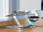 Adjustable laptop stand + USB-C HDMI hub Unitek D1109B01 PD 100W - Image 2