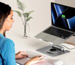 Adjustable laptop stand + USB-C HDMI hub Unitek D1109B01 PD 100W - Image 3