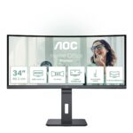 AOC CU34P3CV computer monitor 86.4 cm (34 ) 3440 x 1440 pixels UltraWide Quad HD LED Black