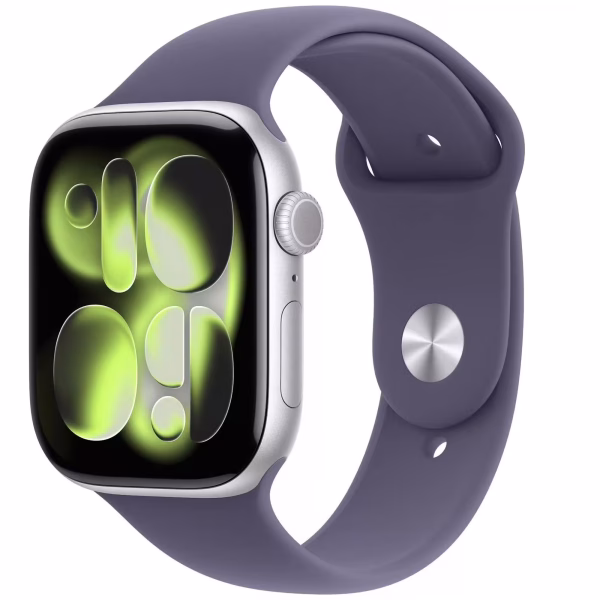 Apple Watch Series 11 46mm Silber mit Purple Fog Band