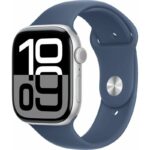 Apple Watch Series 10 GPS 46mm Silber Aluminium Gehäuse mit Denim Sport Band - M/L MWWM3 EU
