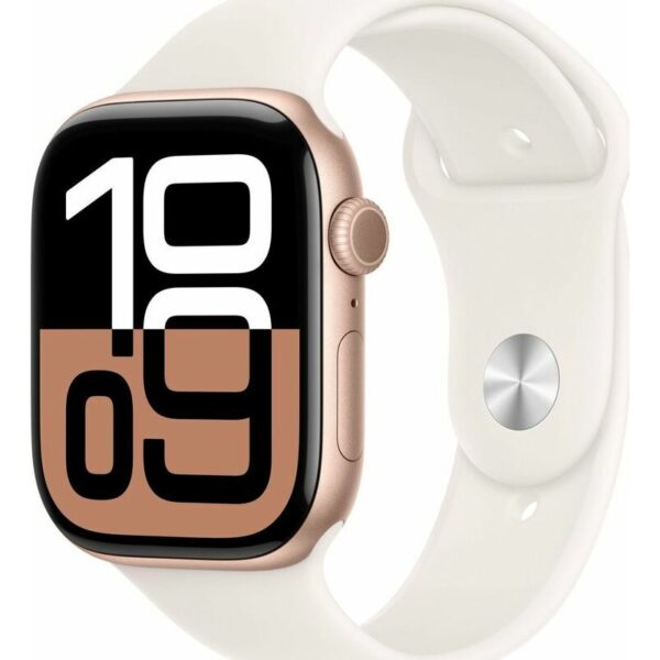 Apple Watch Series 10 GPS 46mm Roségold Aluminium Gehäuse mit Light Blush Sport Band - M/L MWWU3 EU