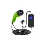 Chargeur mobile Qoltec pour voitures EV 2 en 1 Type 2 3,5 kW 230 V LCD