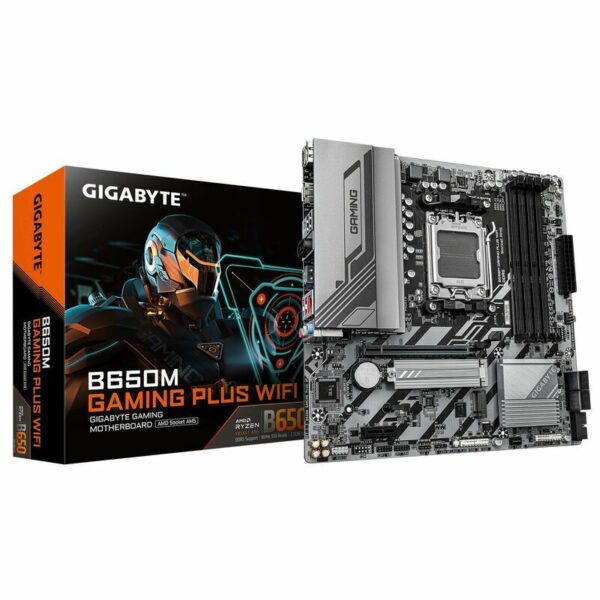 GIGABYTE 뙐M GAMING PLUS WIFI Mainboard - AMD Ryzen 退 CPUs 5+2 Phasen VRM bis 耀MHz DDR5 2xPCIe 4.0 M.2 2.5GbE LAN WIFI 6E USB 3.2 Gen 1