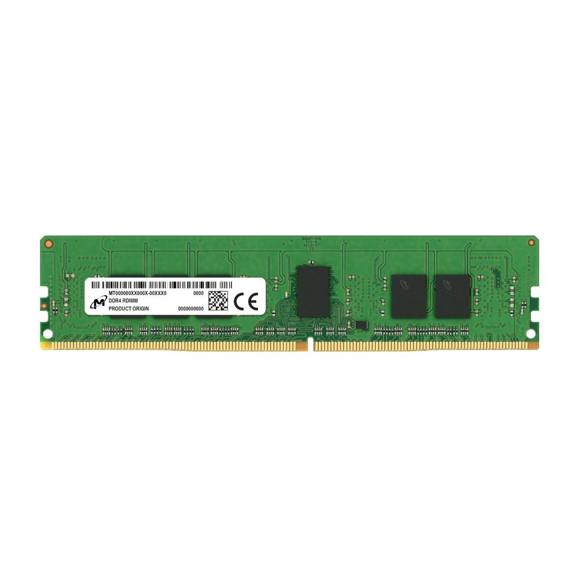 60146-1.jpg Micron RDIMM DDR4 8GB 1Rx8 ㈀MHz PC4-𥘀 MTA9ASF1G72PZ-3G2R – Image 1