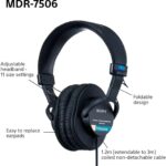 Sony MDR-7506 Studio Headphones Black - Image 3