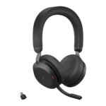Jabra Evolve2 75 Headset Wired and Wireless Headband Calls/music USB Type-C Bluetooth Charging stand Black - Image 2