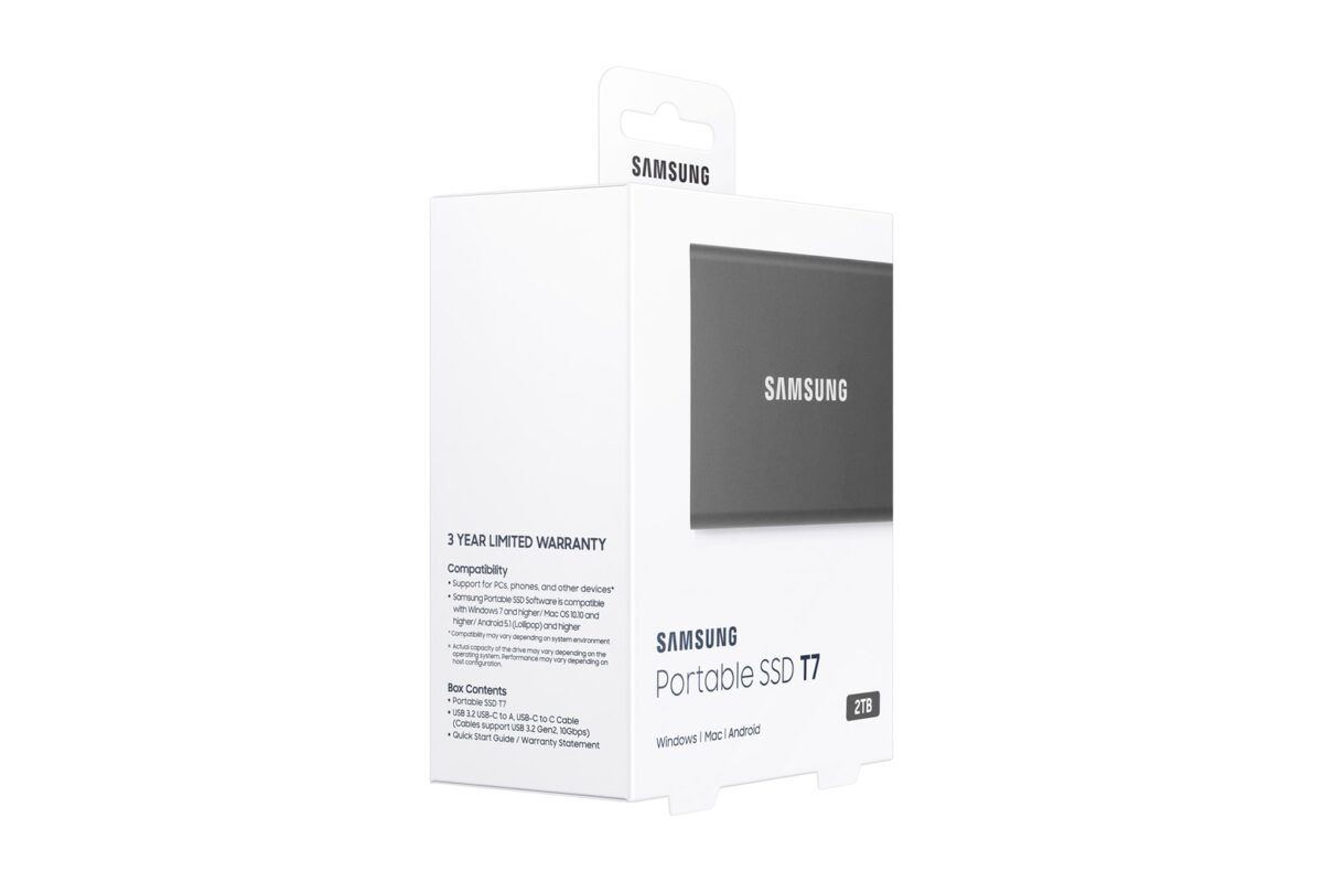 Samsung Portable SSD T7 2TB Grey USB-C - Image 2