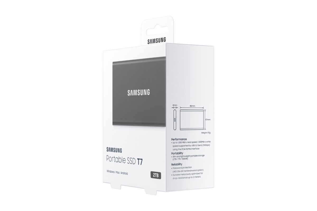 Samsung Portable SSD T7 2TB Grey USB-C - Image 3