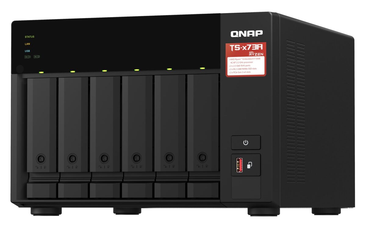 QNAP TS-673A NAS Tower Ryzen Embedded V1500B 8 GB DDR4 0 TB QNAP Turbo System Black - Image 5