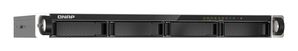 Qnap TS-435XeU-4G  1U  4 x 2.5 /3.5  SATA   Marvell Octeon TX2 CN9130 / CN9131 quad-core  4GB DDR4 SODIMM (Max. 32GB)  2 x 10GbE SFP+  2 x 2.5GbE  Single PSU - Image 4