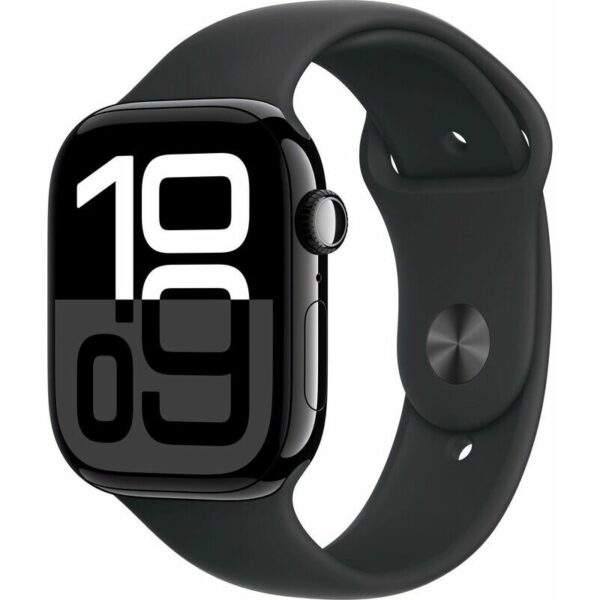 Apple Watch Series 10 GPS 42mm Jet Schwarz Aluminium Gehäuse mit schwarzem Sportband - S/M MWWE3 EU