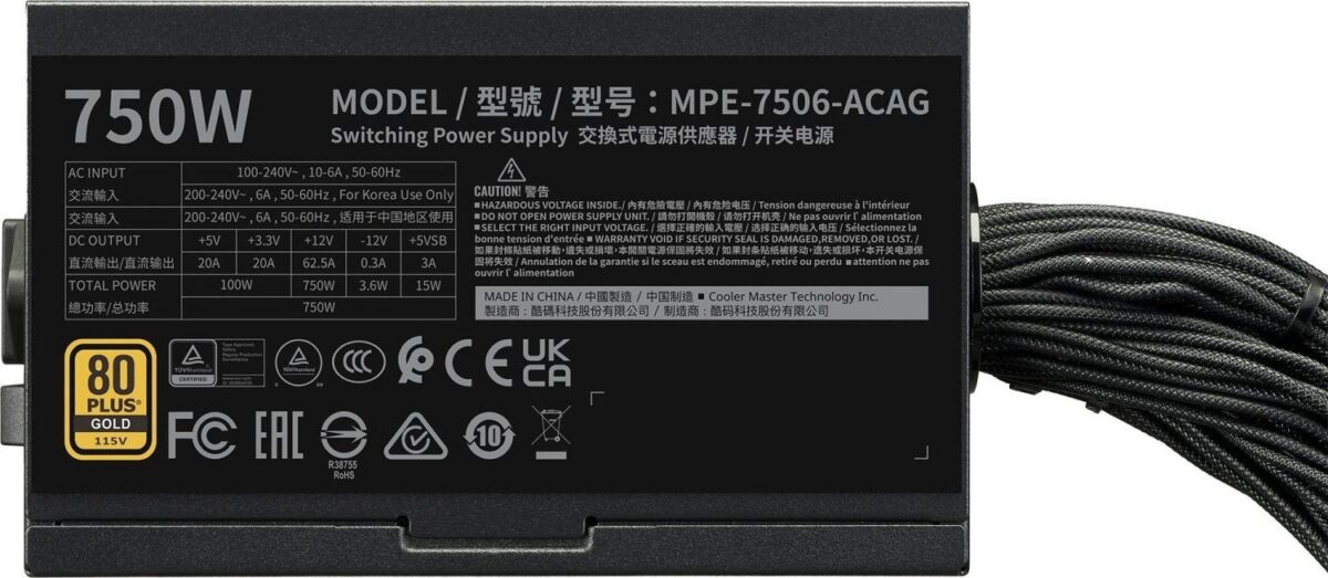 Cooler Master MWE Gold 750 V3 ATX 3.1 power supply unit 750 W 24-pin ATX Black - Image 4