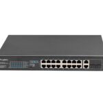 Lanberg Switch rack 19" POE+ 16x 100MB /2X COMBO  GIGABIT ETHERNET 150W